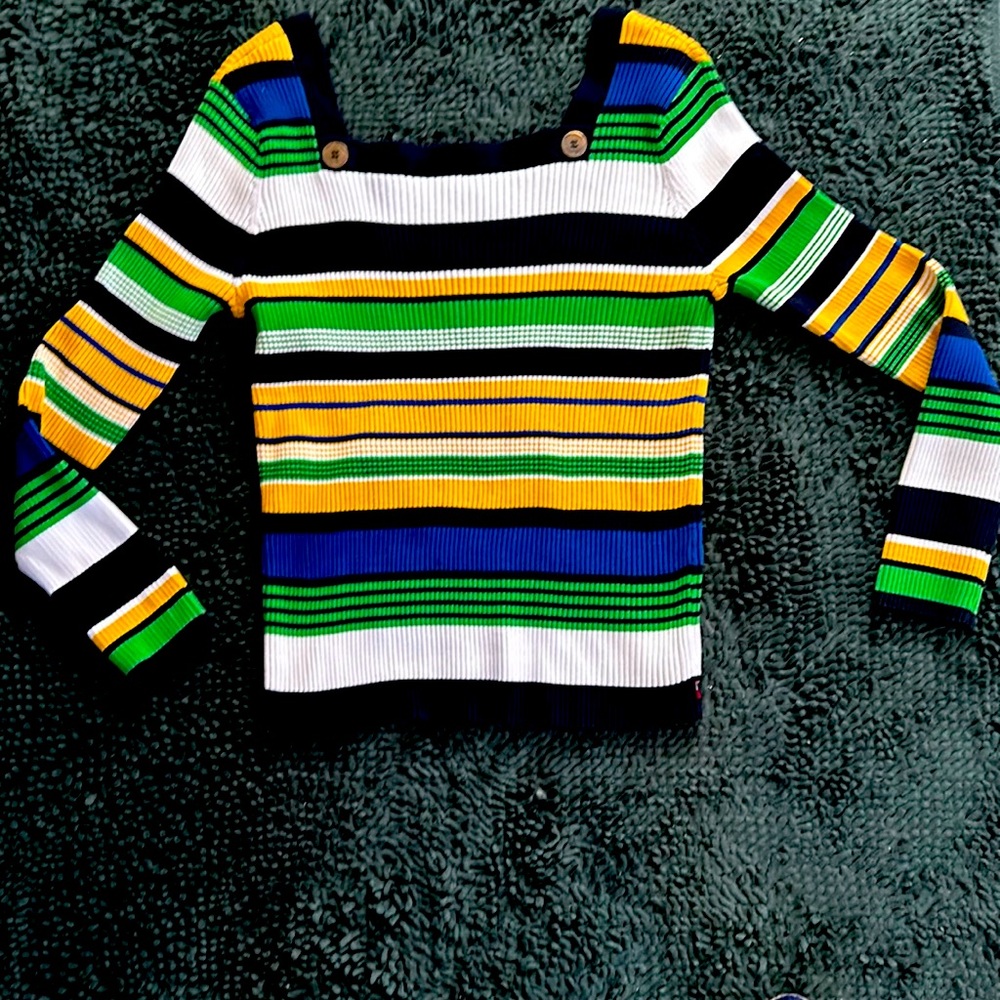 NWOT TOMMY HILFIGER COLORFUL STRIPED KNIT TOP XL